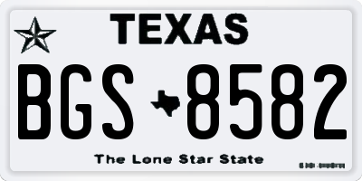 TX license plate BGS8582