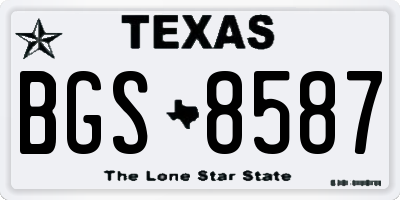 TX license plate BGS8587