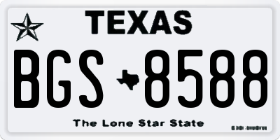 TX license plate BGS8588