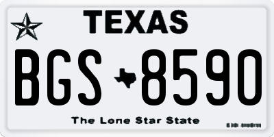 TX license plate BGS8590