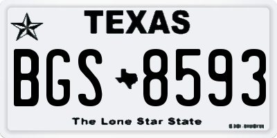 TX license plate BGS8593