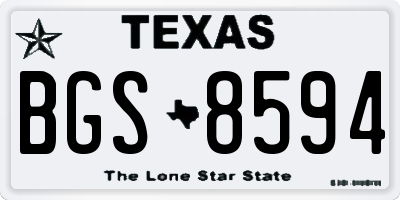 TX license plate BGS8594