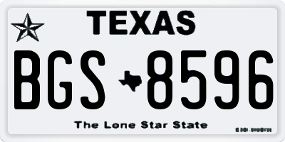 TX license plate BGS8596