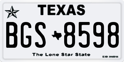 TX license plate BGS8598