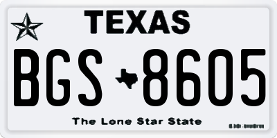 TX license plate BGS8605