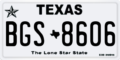TX license plate BGS8606