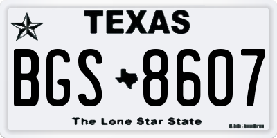 TX license plate BGS8607