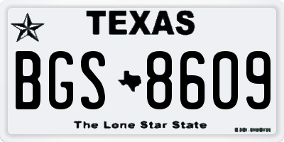 TX license plate BGS8609