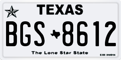 TX license plate BGS8612