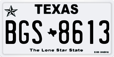 TX license plate BGS8613
