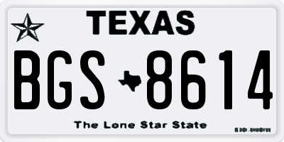 TX license plate BGS8614