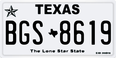 TX license plate BGS8619