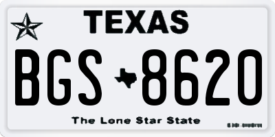 TX license plate BGS8620