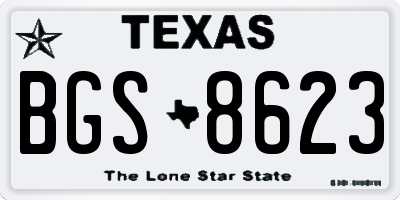TX license plate BGS8623