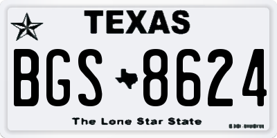 TX license plate BGS8624