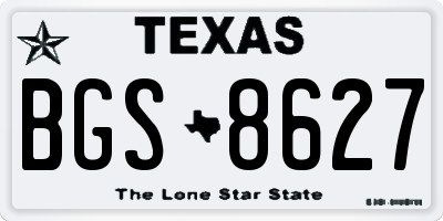 TX license plate BGS8627
