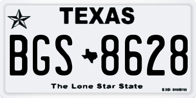 TX license plate BGS8628