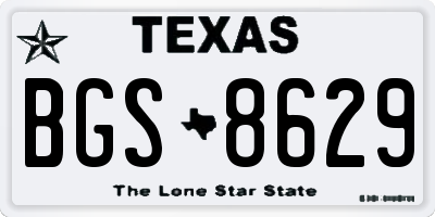TX license plate BGS8629