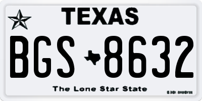 TX license plate BGS8632