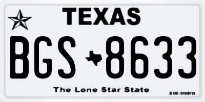 TX license plate BGS8633
