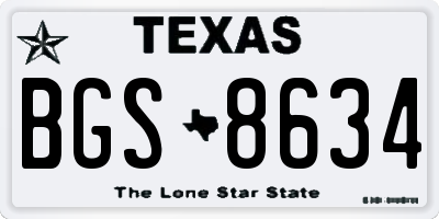 TX license plate BGS8634