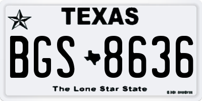 TX license plate BGS8636