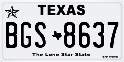 TX license plate BGS8637