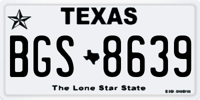 TX license plate BGS8639