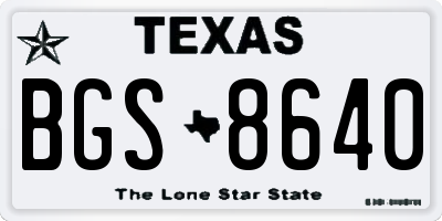 TX license plate BGS8640