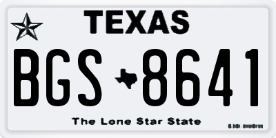 TX license plate BGS8641