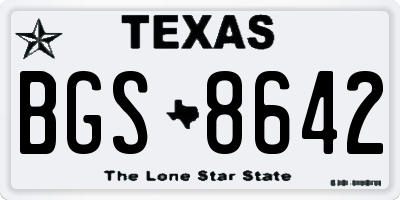 TX license plate BGS8642
