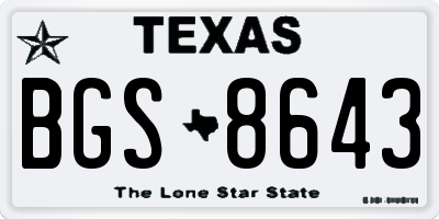 TX license plate BGS8643