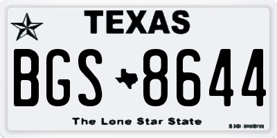 TX license plate BGS8644