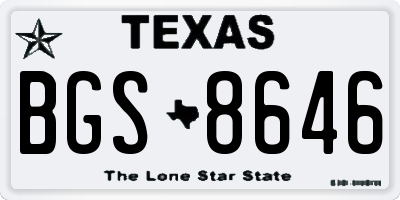 TX license plate BGS8646