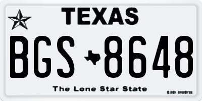 TX license plate BGS8648