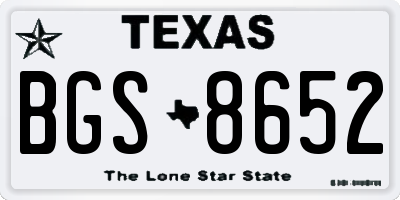 TX license plate BGS8652