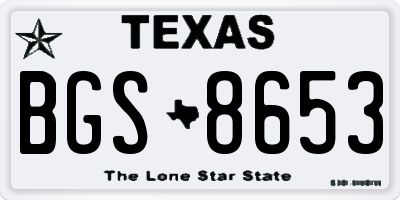 TX license plate BGS8653