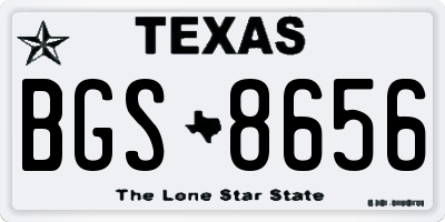 TX license plate BGS8656
