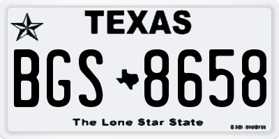 TX license plate BGS8658