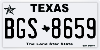 TX license plate BGS8659