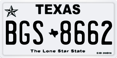 TX license plate BGS8662