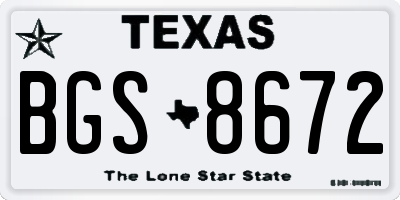 TX license plate BGS8672