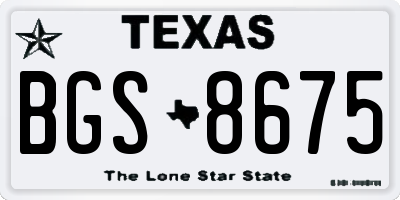 TX license plate BGS8675