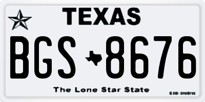 TX license plate BGS8676