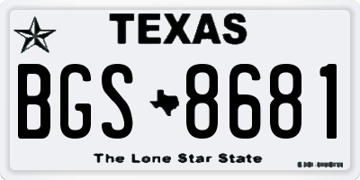 TX license plate BGS8681