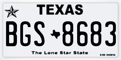 TX license plate BGS8683