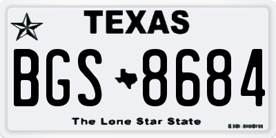 TX license plate BGS8684