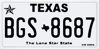 TX license plate BGS8687