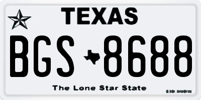 TX license plate BGS8688