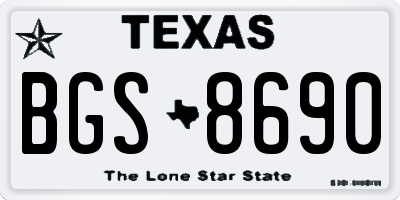TX license plate BGS8690